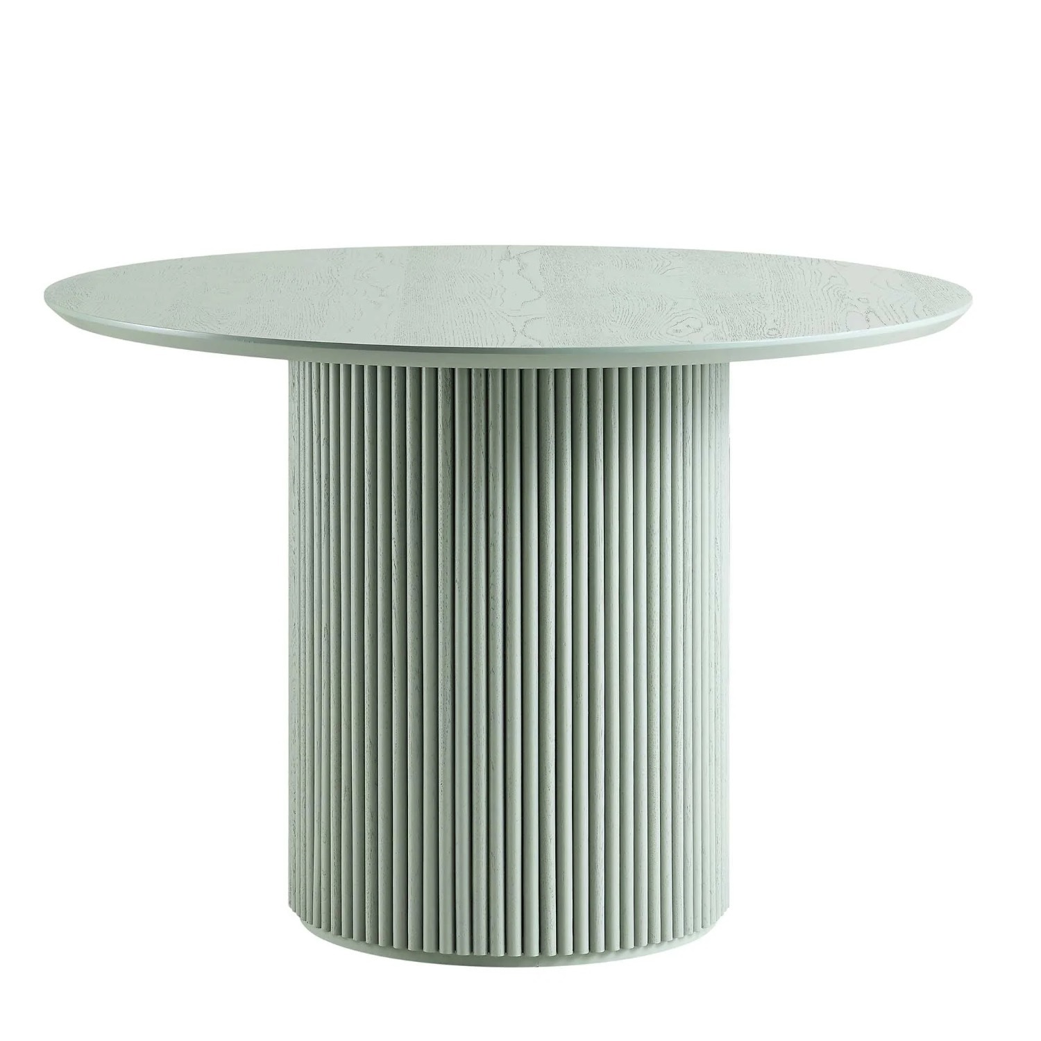  Round Oak Pedestal Dining Table, Sage Green - image-1