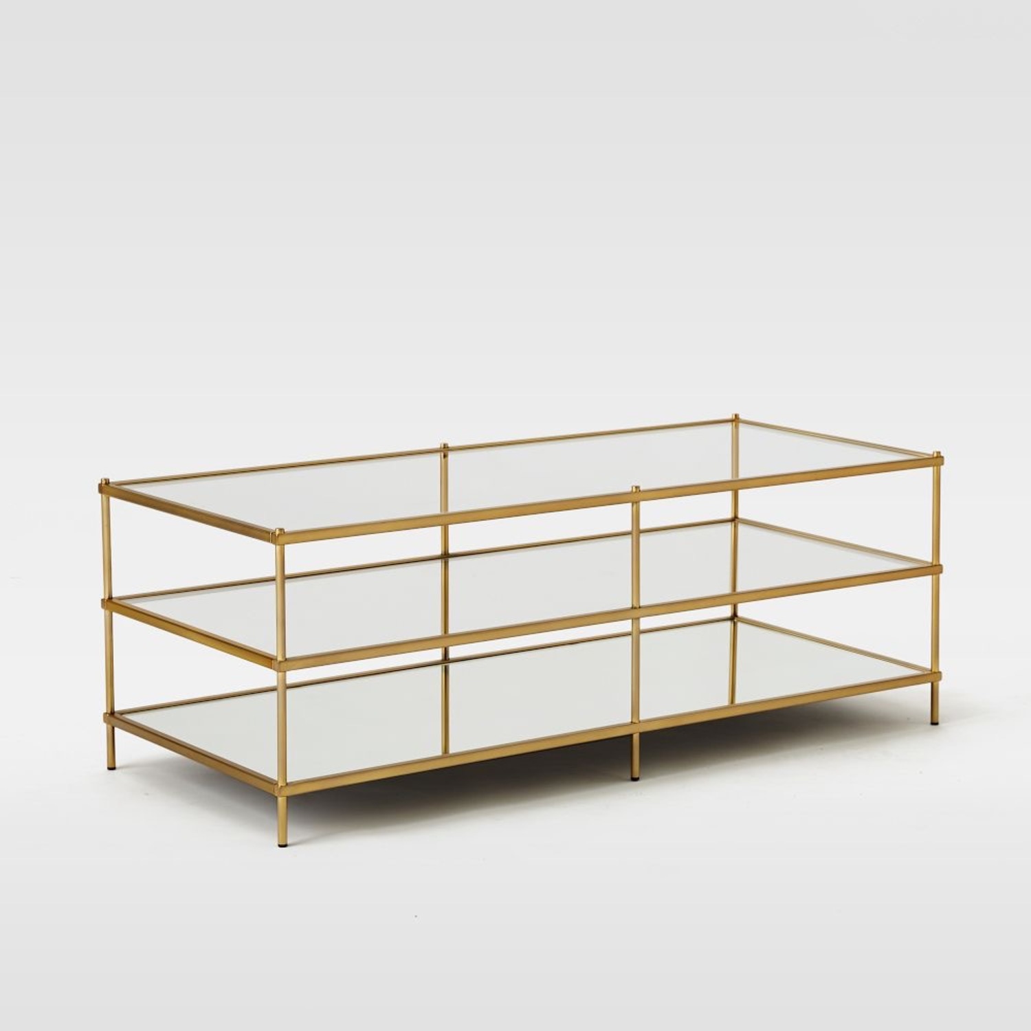 West Elm 48” Brass Terrace Coffee Table - image-6