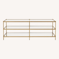West Elm 48” Brass Terrace Coffee Table