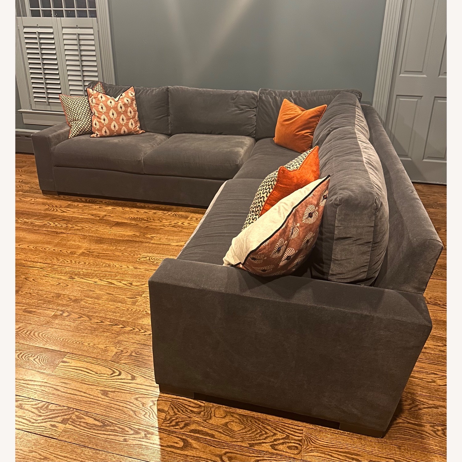 Restoration Hardware Navy Maxwell Sectional Sofa - image-2