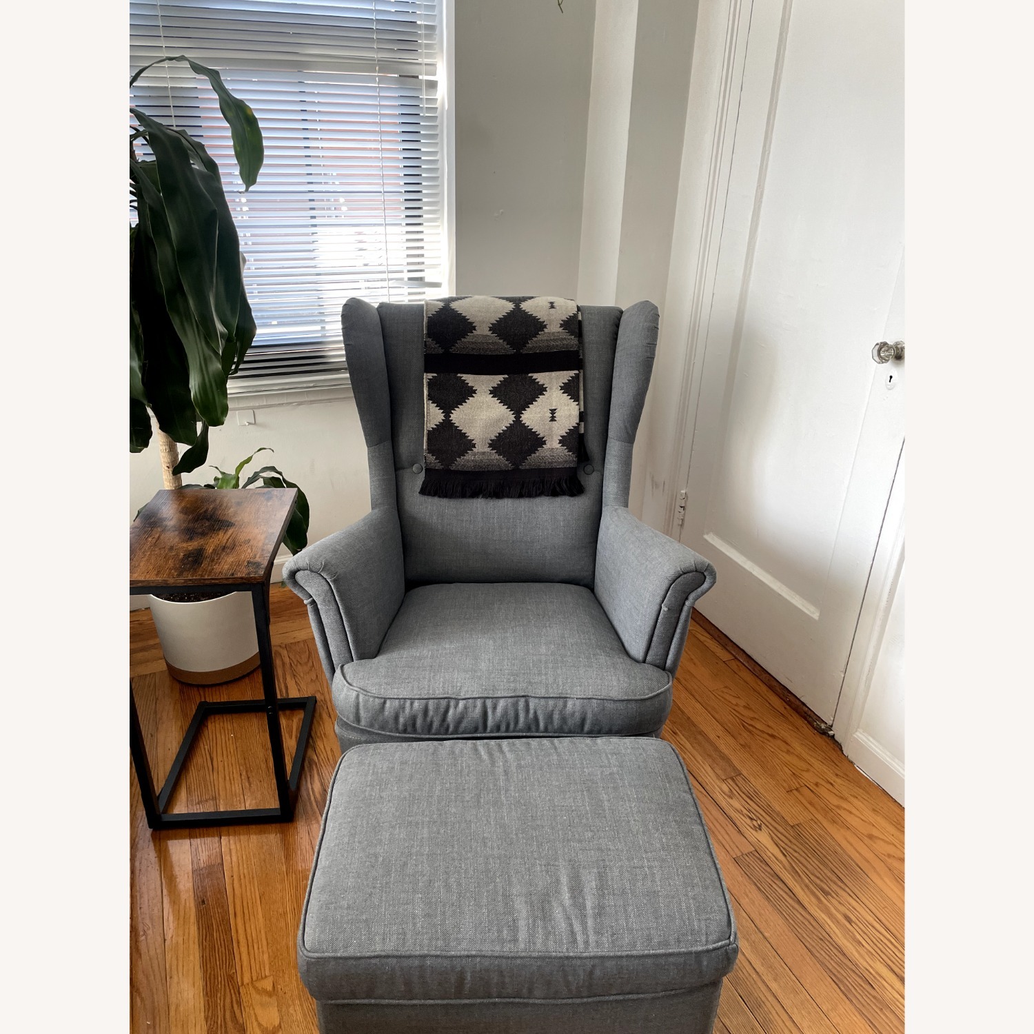 IKEA STRANDMON Armchair and Ottoman - image-2