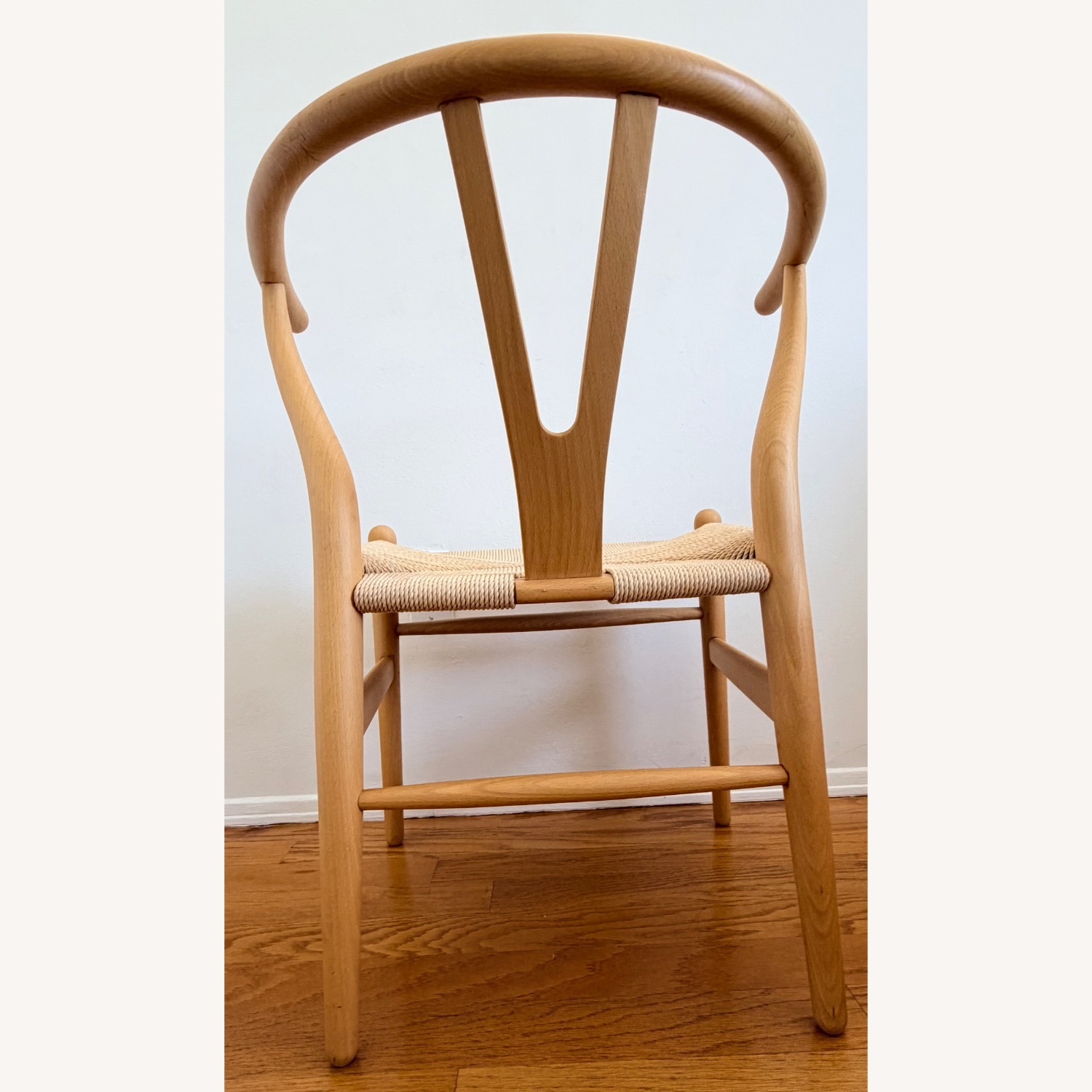 Oiled Oak Wishbone Accent Chair - image-5