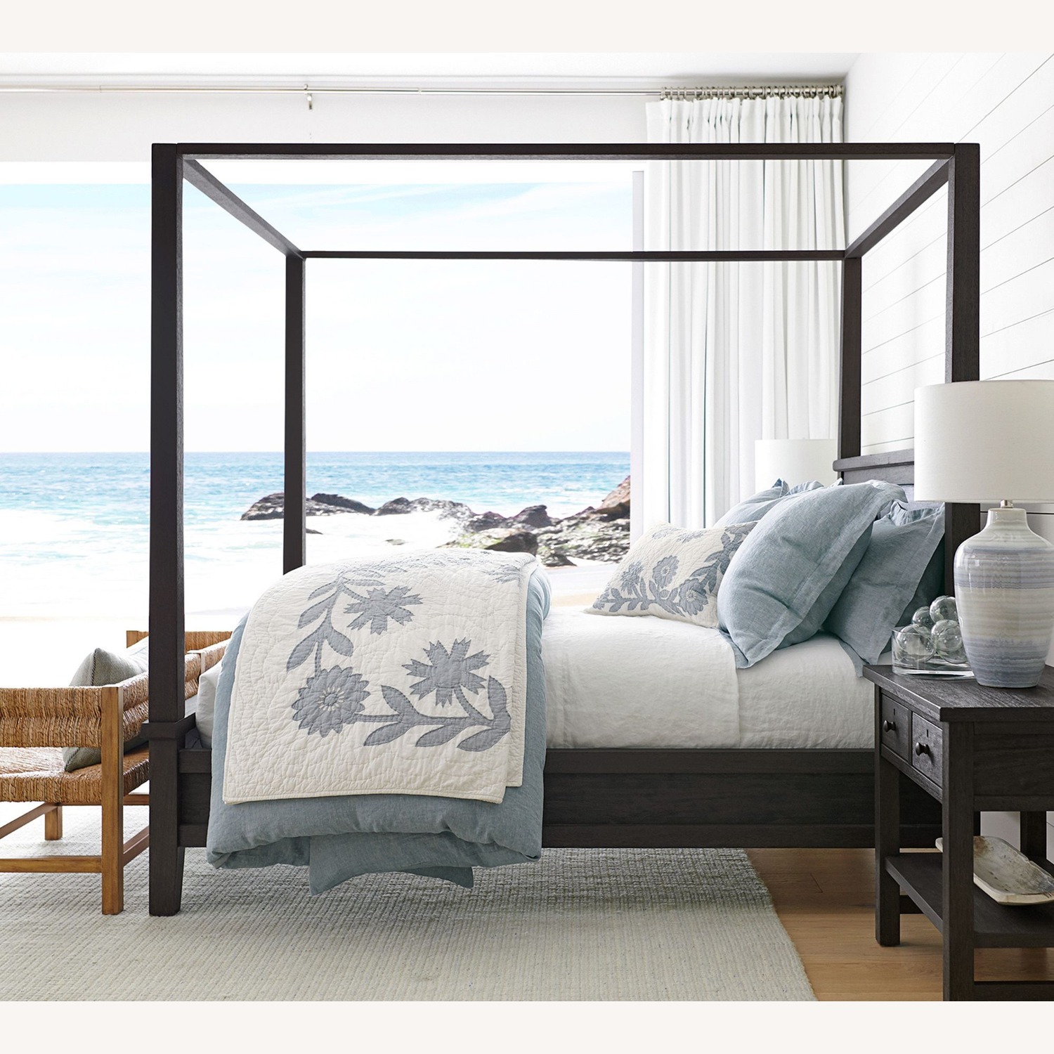 Pottery Barn Cali King Solid Wood Bed - Canopy Bed - image-3