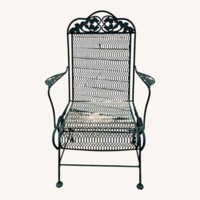 Vintage Wrought Iron Outdoor Lounge Chair