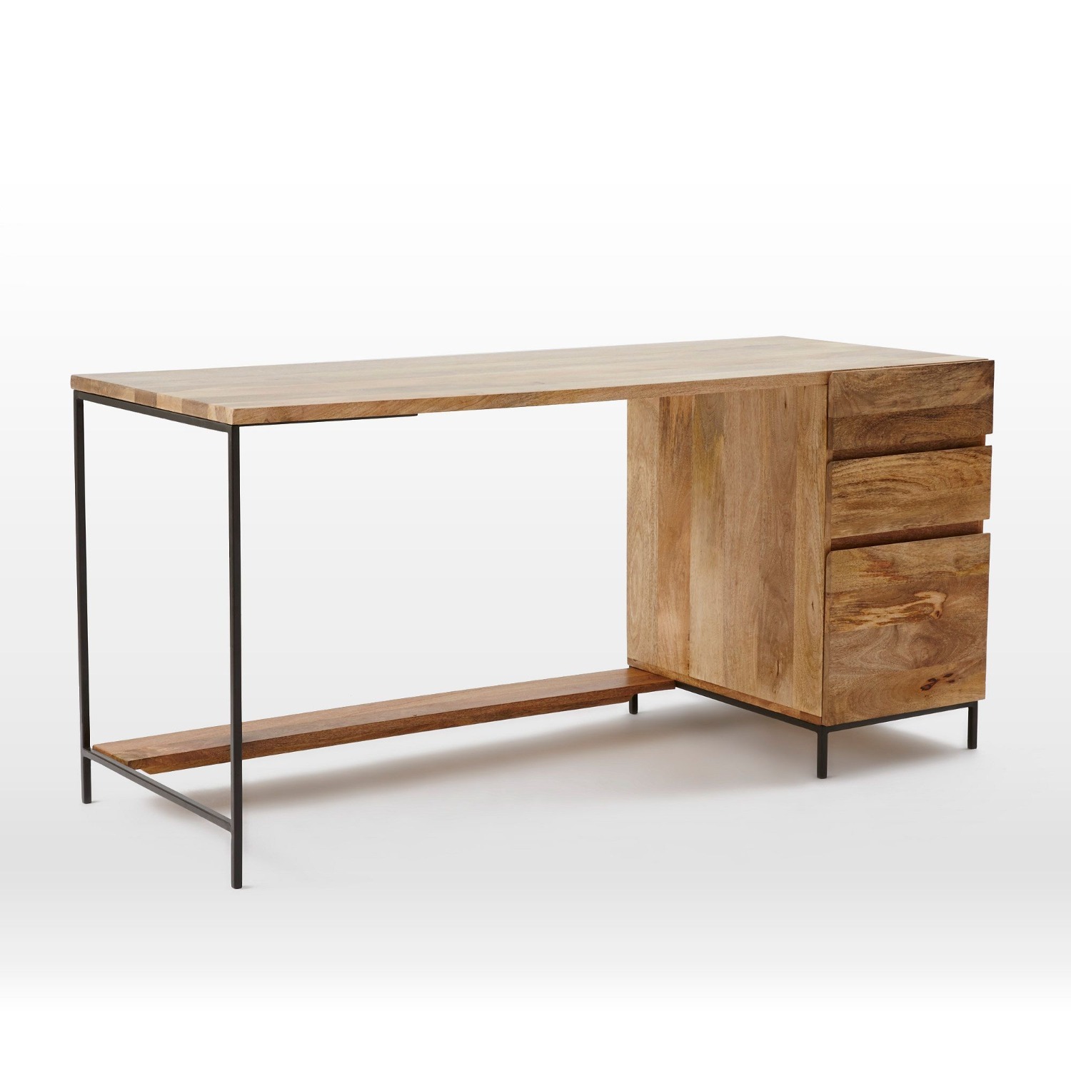 West Elm Storage Modular Desk – Solid Mango Wood - image-1