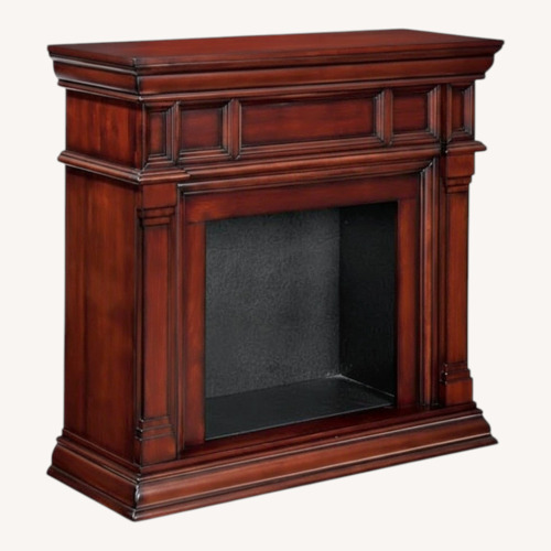 Used Cherry Wood Corner Fan-Forced Electric Fireplace for sale on AptDeco