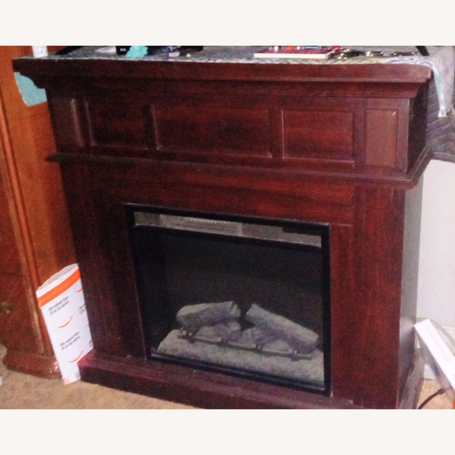 Cherry Wood Corner Fan-Forced Electric Fireplace - image-2