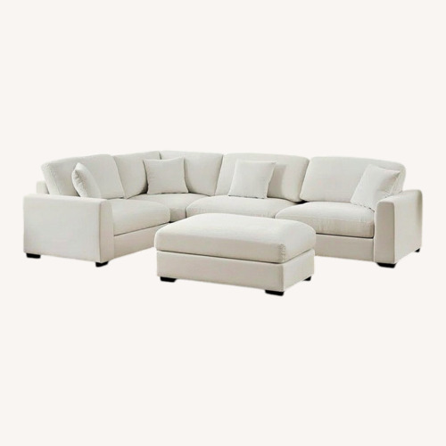 Used Wayfair Eugenija 4pc Sectional + Ottoman (White) for sale on AptDeco