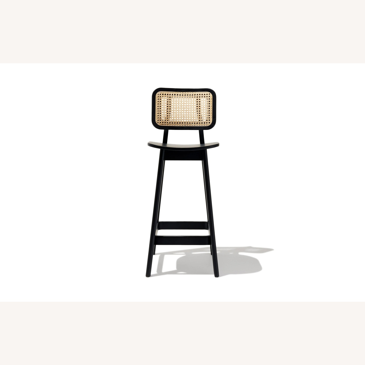 Industry West Domino Cane Barstools Black Wood - image-4