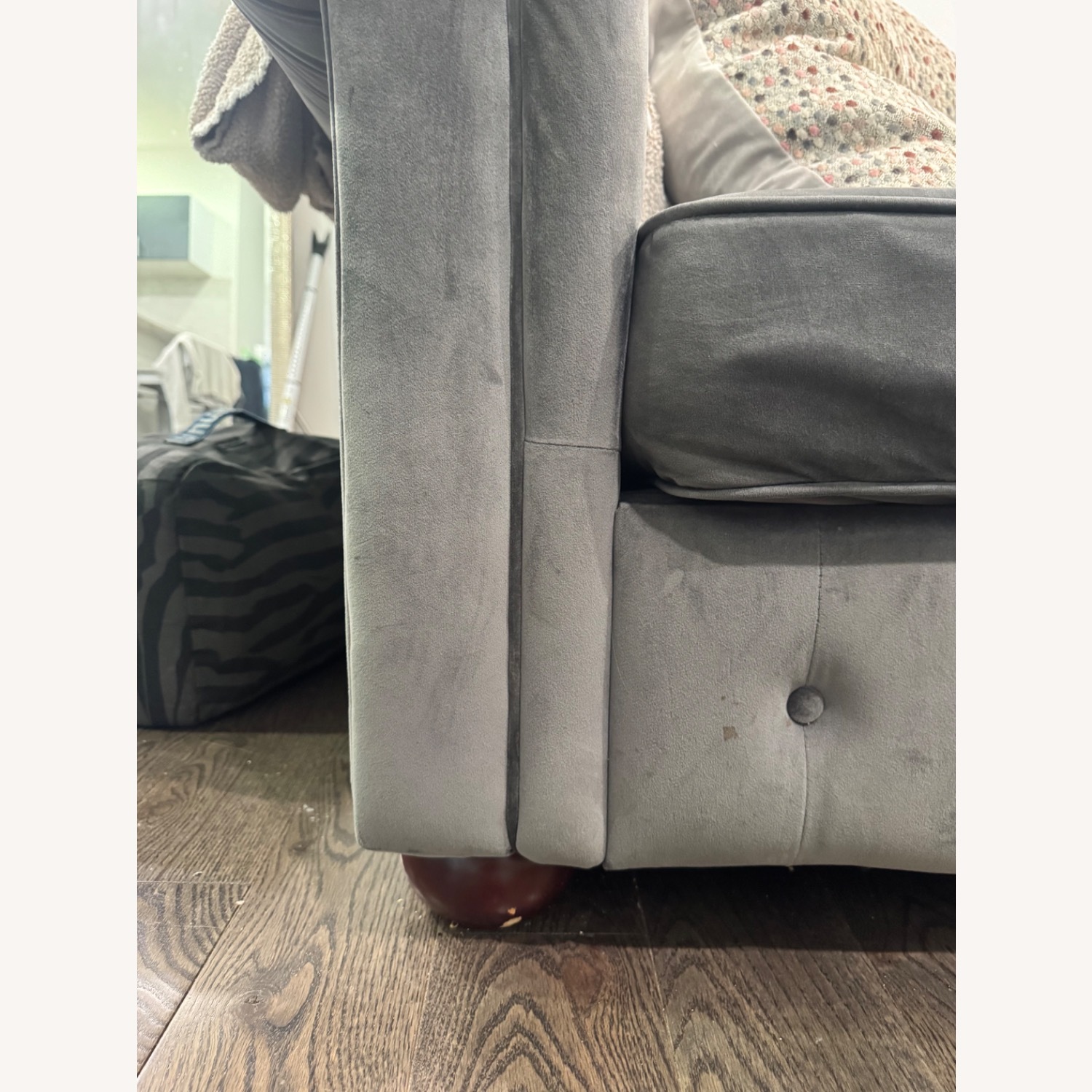Kelly Clarkson Dark Gray Velvet 3+ Piece Sectional - image-6