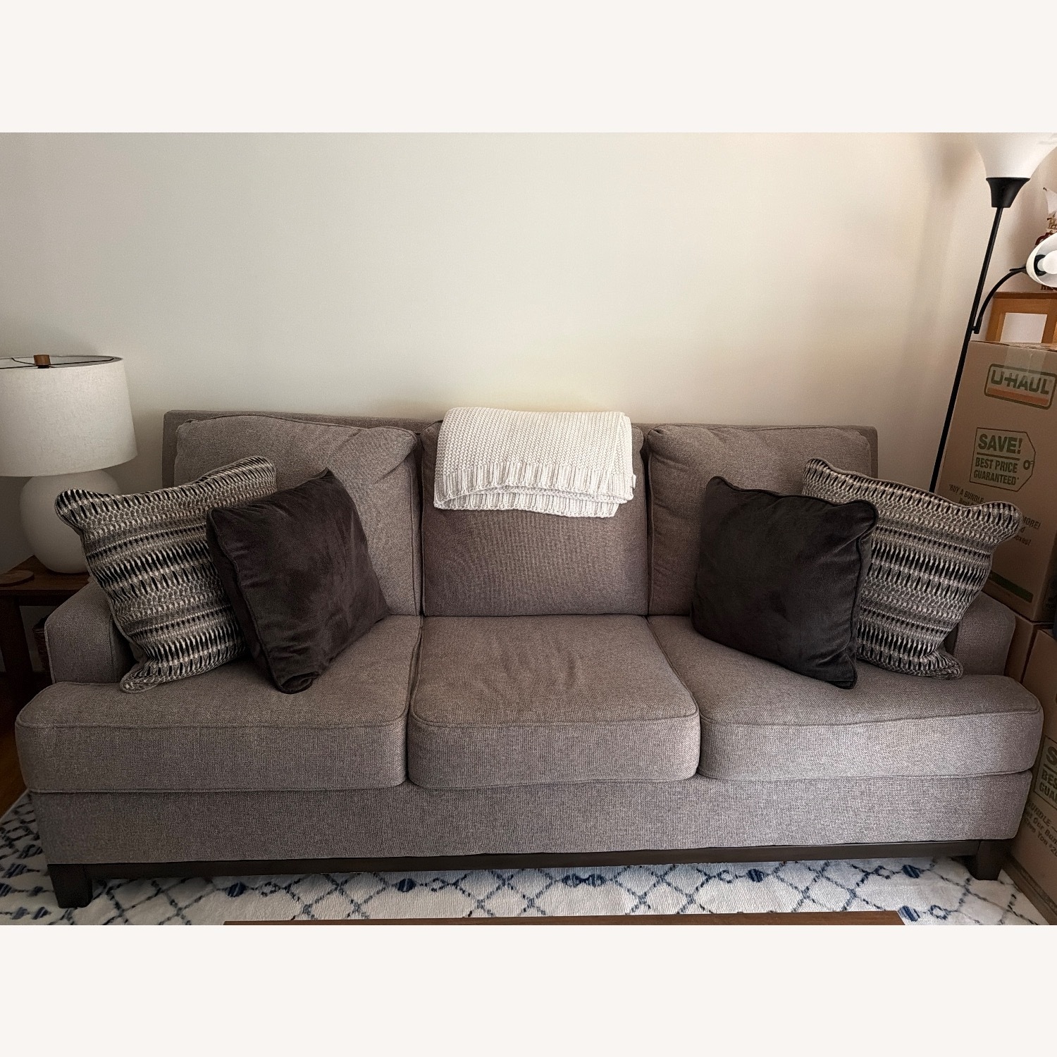 Ashley Furniture Light Gray 3+ Seater Sofa - image-1