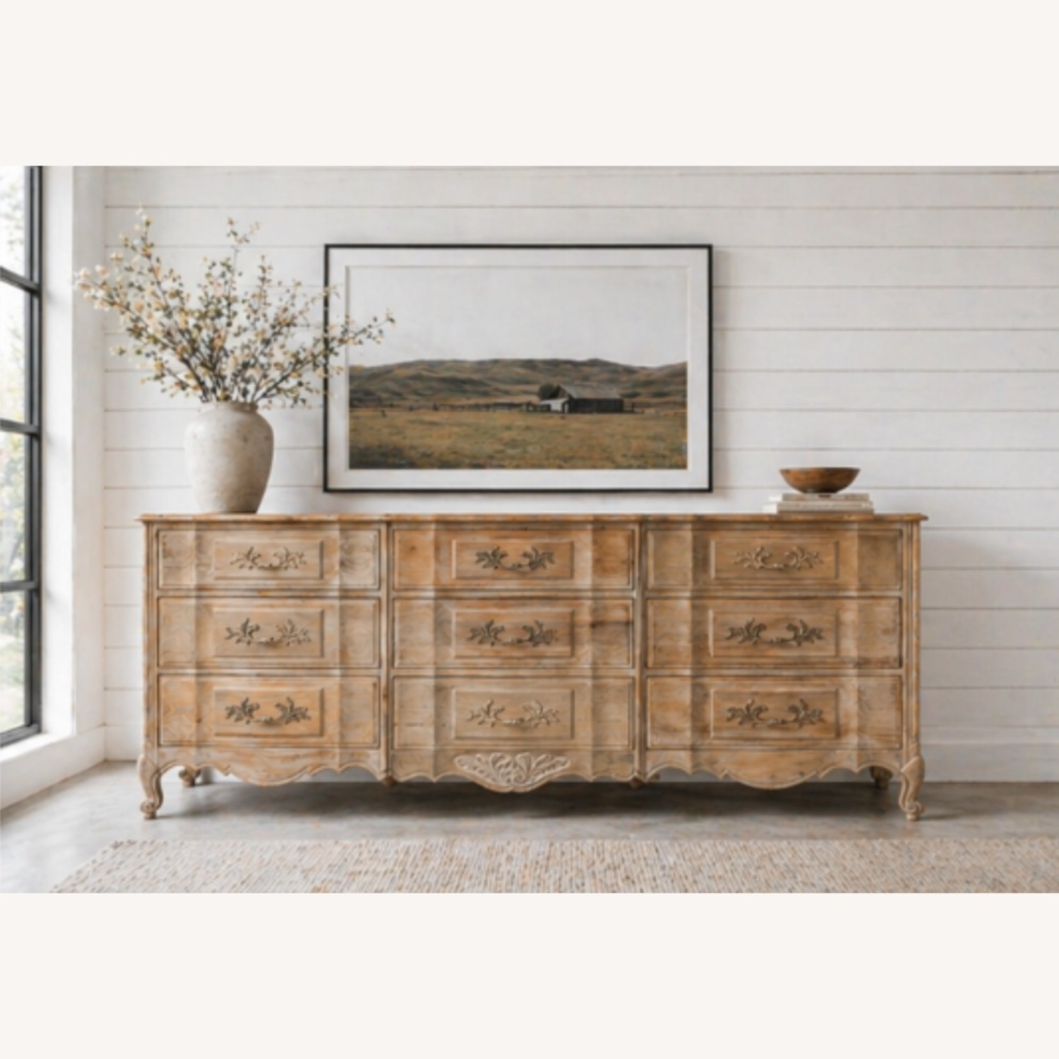 Thomasville Furniture Industries 9 Drawer Natural Dresser - image-1