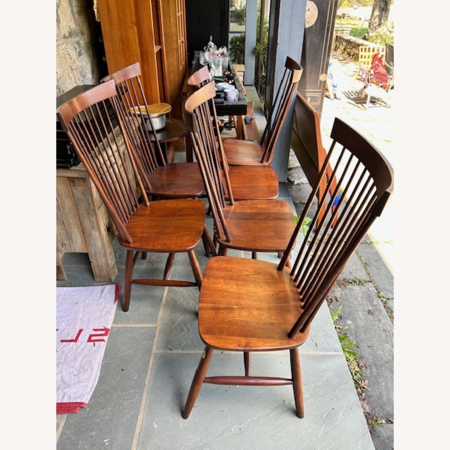 Crate & Barrel Cherry Shaker Dining Chairs - image-1