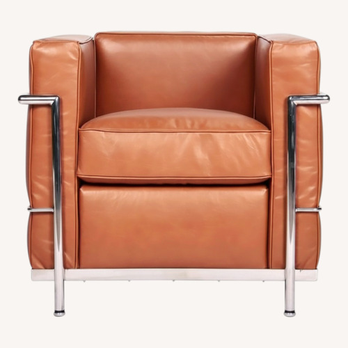 Used LC2 Style Italian Leather Chrome Chair for sale on AptDeco