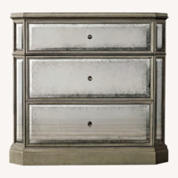 Restoration Hardware 1930's French Mirrored 24" Closed Nightstand