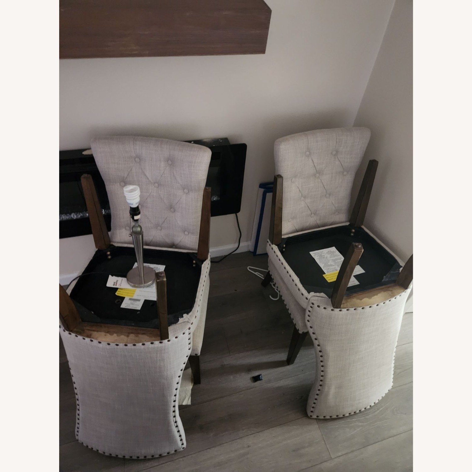 Natural Fabric Dining Chairs - image-2