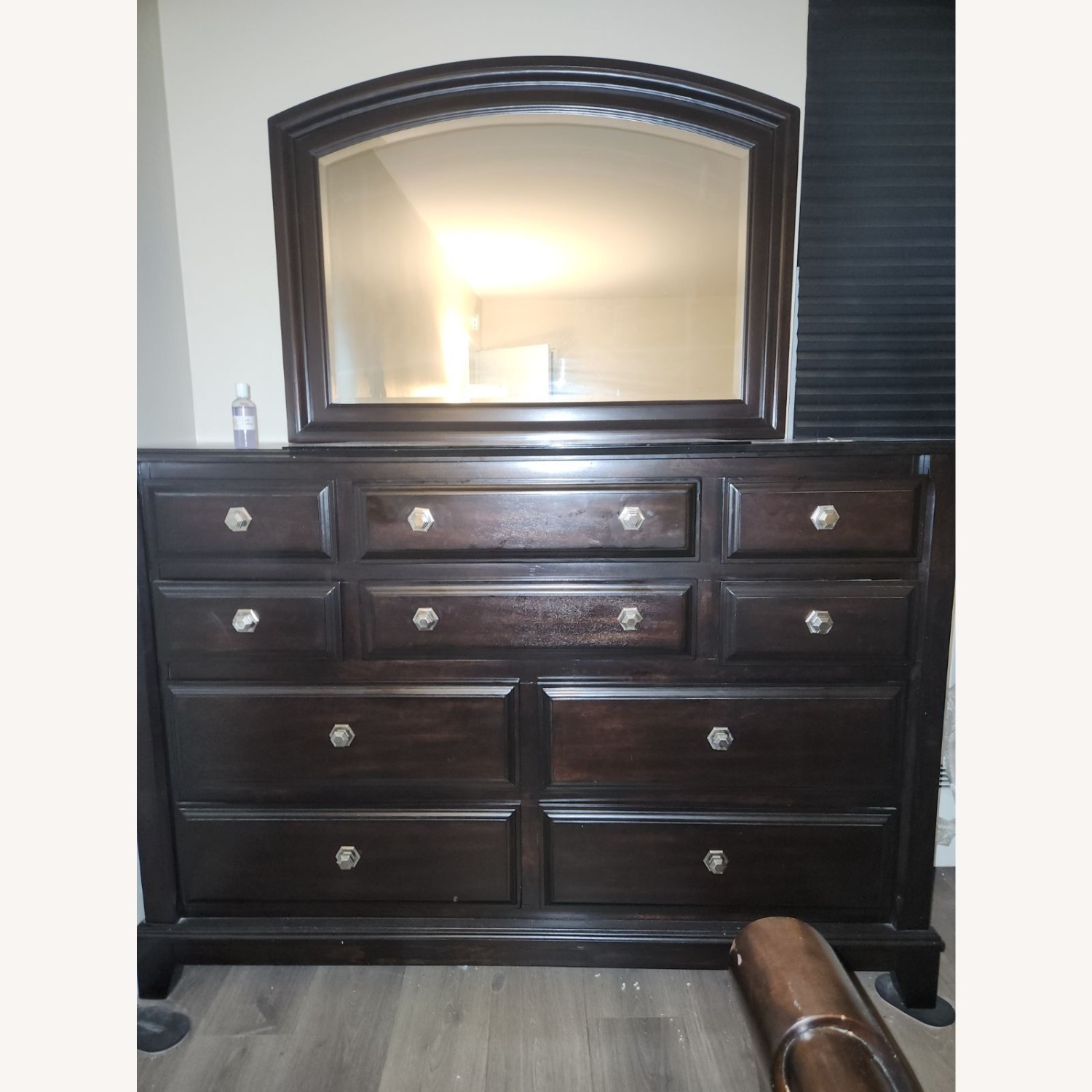 Ridgley Dark Brown Wood Dresser With Mirror - image-2