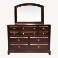 Ridgley Dark Brown Wood Dresser With Mirror
