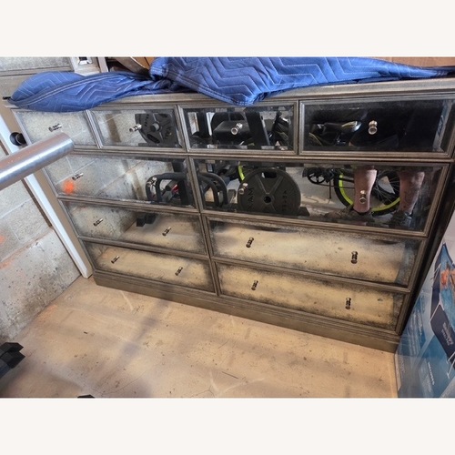 Used Restoration Hardware 1930's French Mirrored 10 Drawer Large Dresser for sale on AptDeco