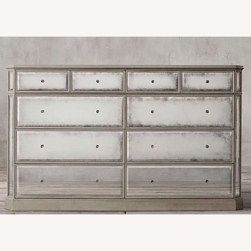 Used Restoration Hardware 1930's French Mirrored 10 Drawer Large Dresser for sale on AptDeco