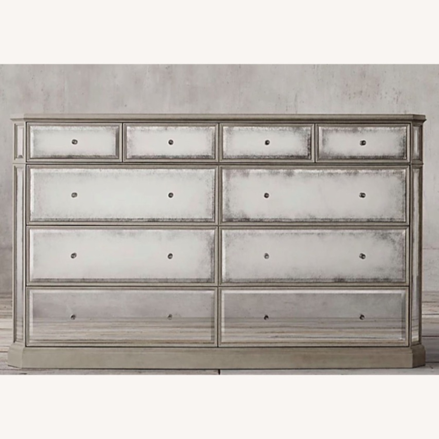 Restoration Hardware 1930's French Mirrored 10 Drawer Large Dresser - image-4