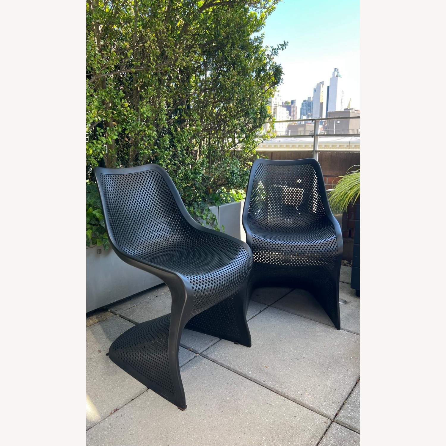 AllModern Spector Black Plastic Dining Chairs - image-4