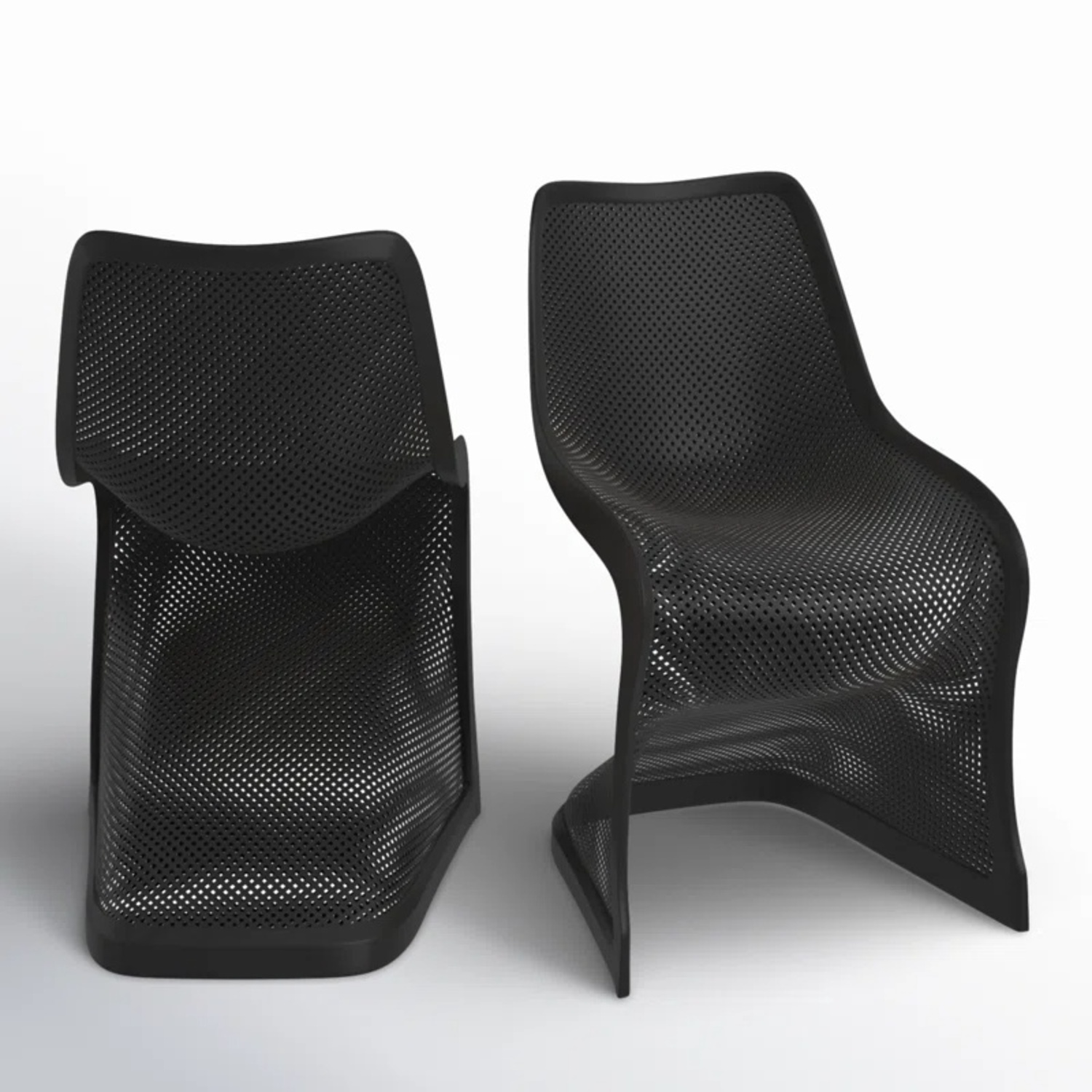 AllModern Spector Black Plastic Dining Chairs - image-7