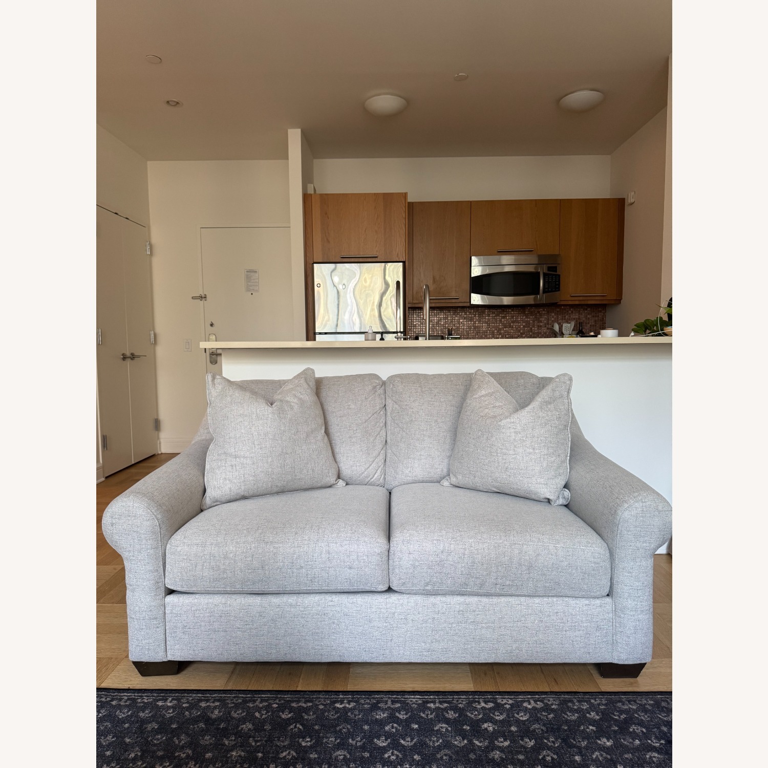 Raymour & Flanigan Light Gray Fabric Loveseat - image-3