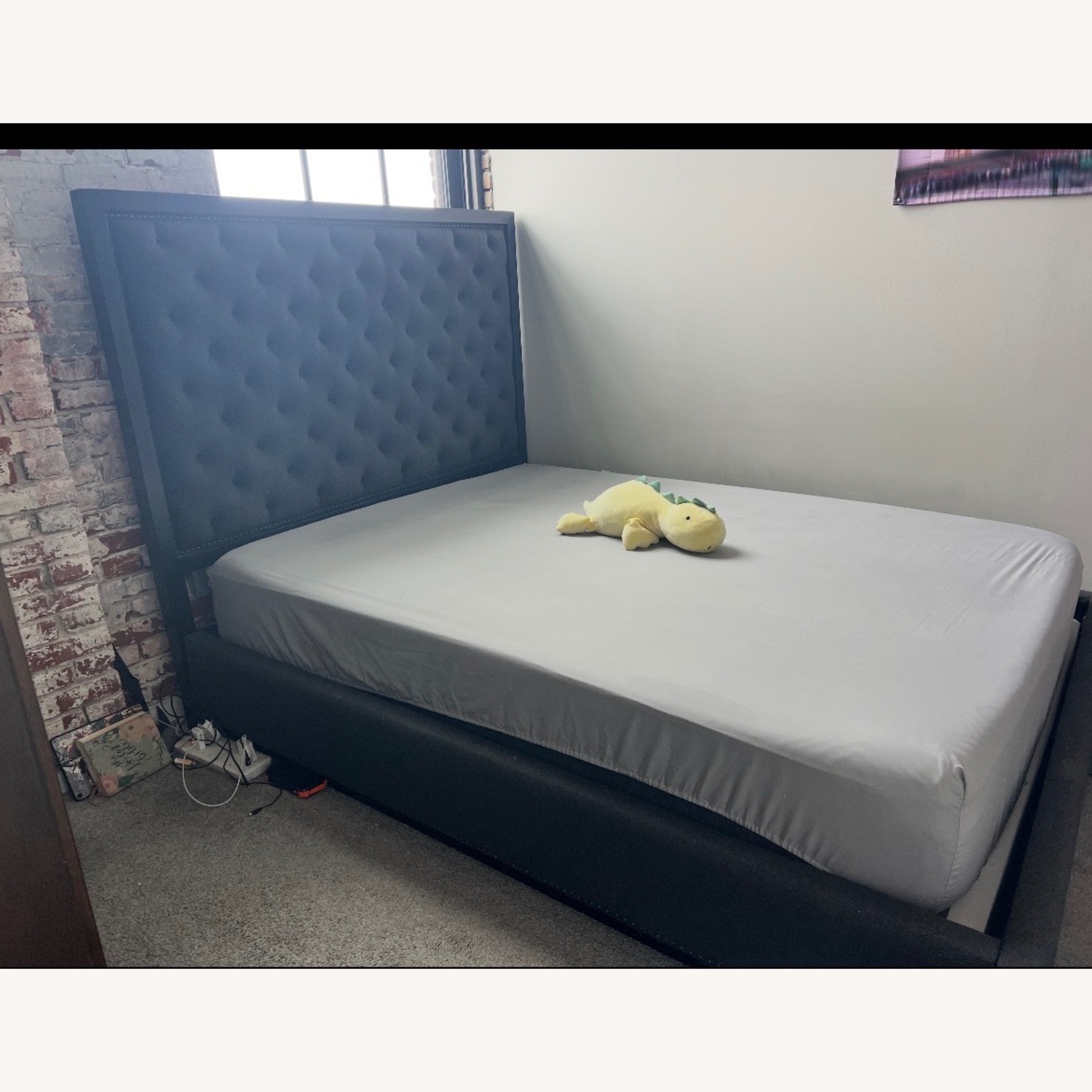 Raymour & Flanigan Dark Gray Full Bed - image-1