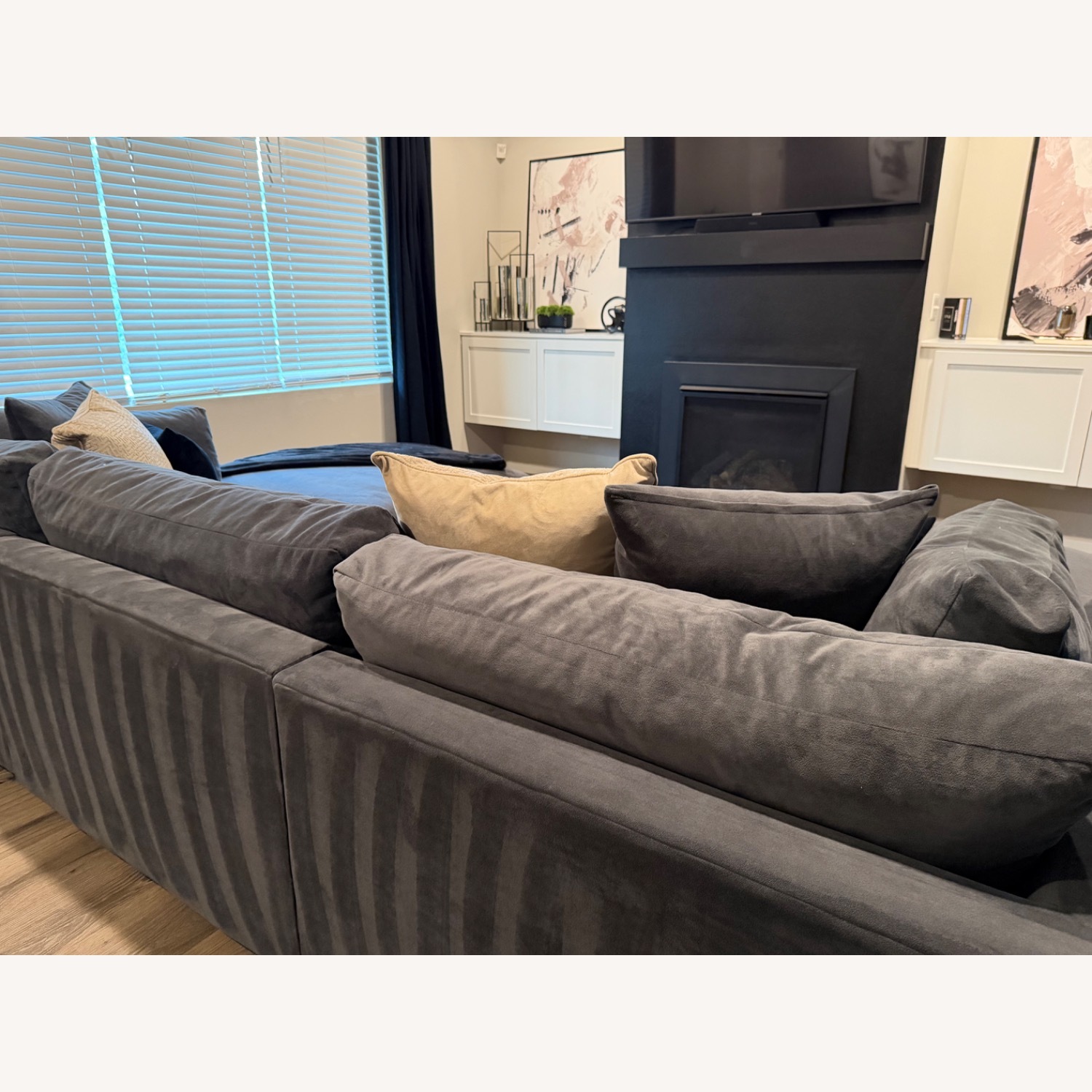 Macy’s Aryanna Charcoal Grey Modular Sofa  - image-3