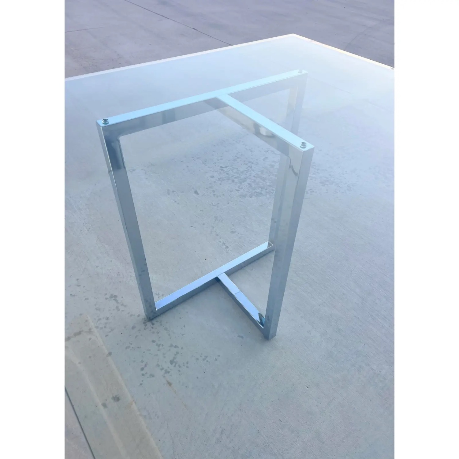 CB2 Silverado Chrome 72” Glass Table  - image-3