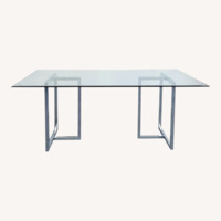 CB2 Silverado Chrome 72” Glass Table 
