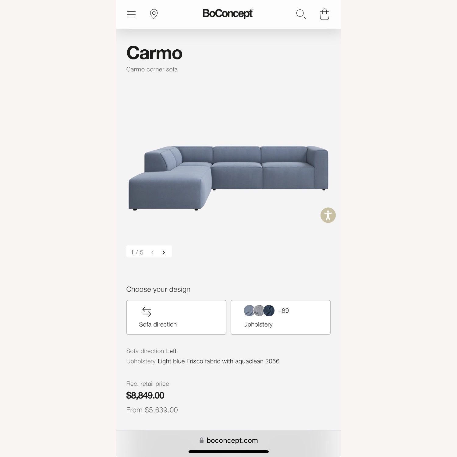 BoConcept Carmo Blue Sofa  - image-2