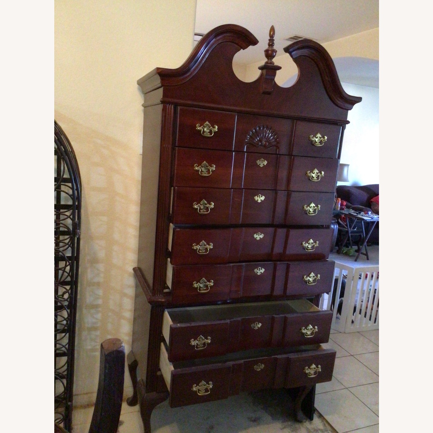 Vintage/Antique Dark Brown Armoire - image-1