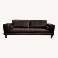 Contemporary Espresso Genuine Italian Leather Sofa