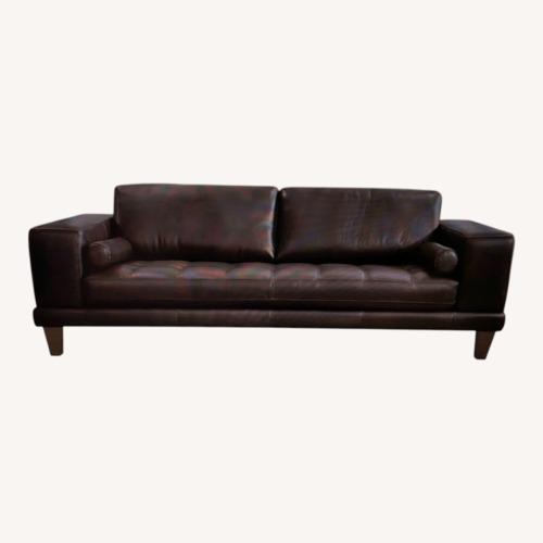 Used Contemporary Espresso Genuine Italian Leather Sofa for sale on AptDeco