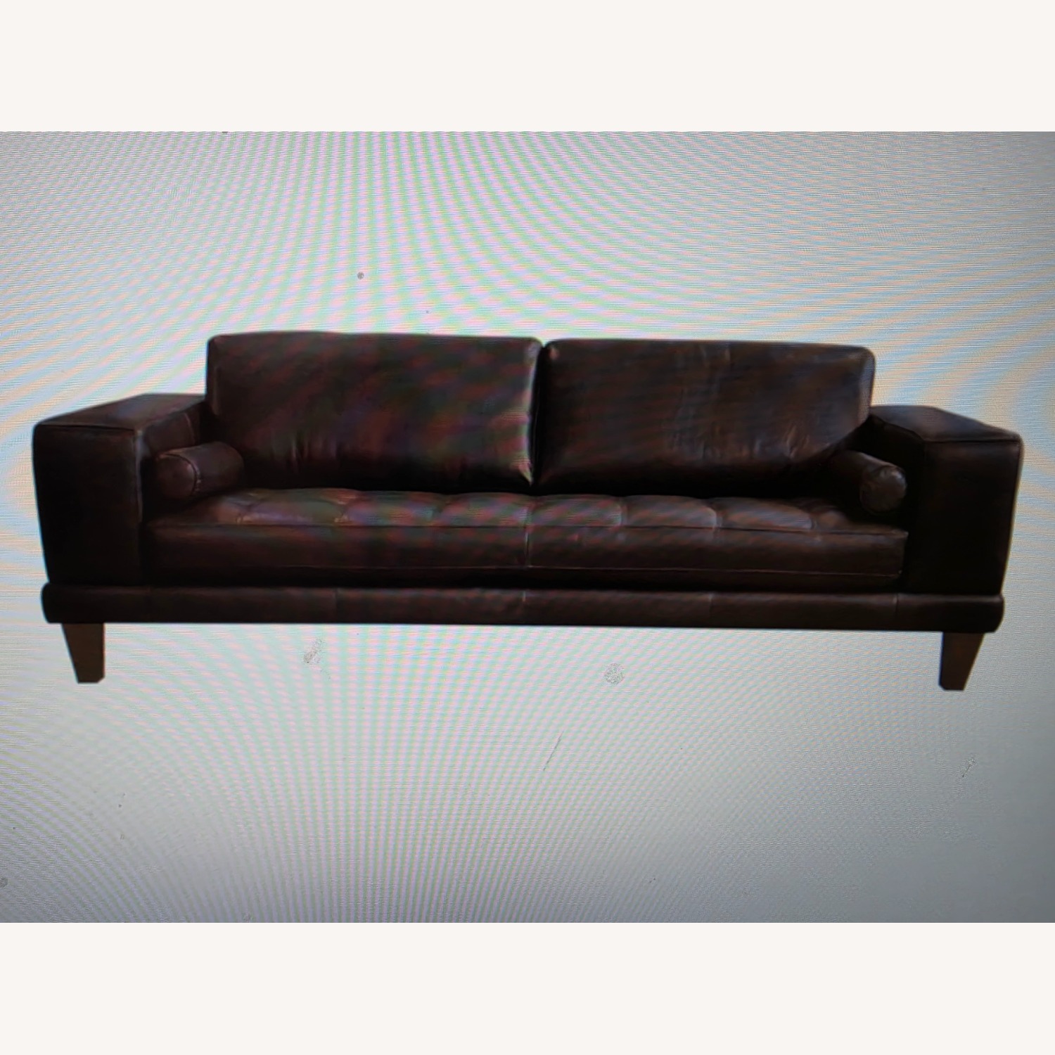 Contemporary Espresso Genuine Italian Leather Sofa - image-1
