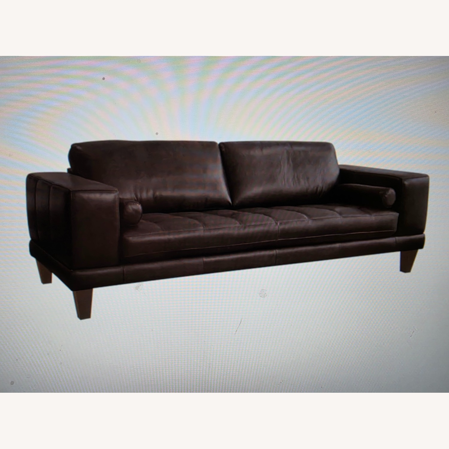 Contemporary Espresso Genuine Italian Leather Sofa - image-2