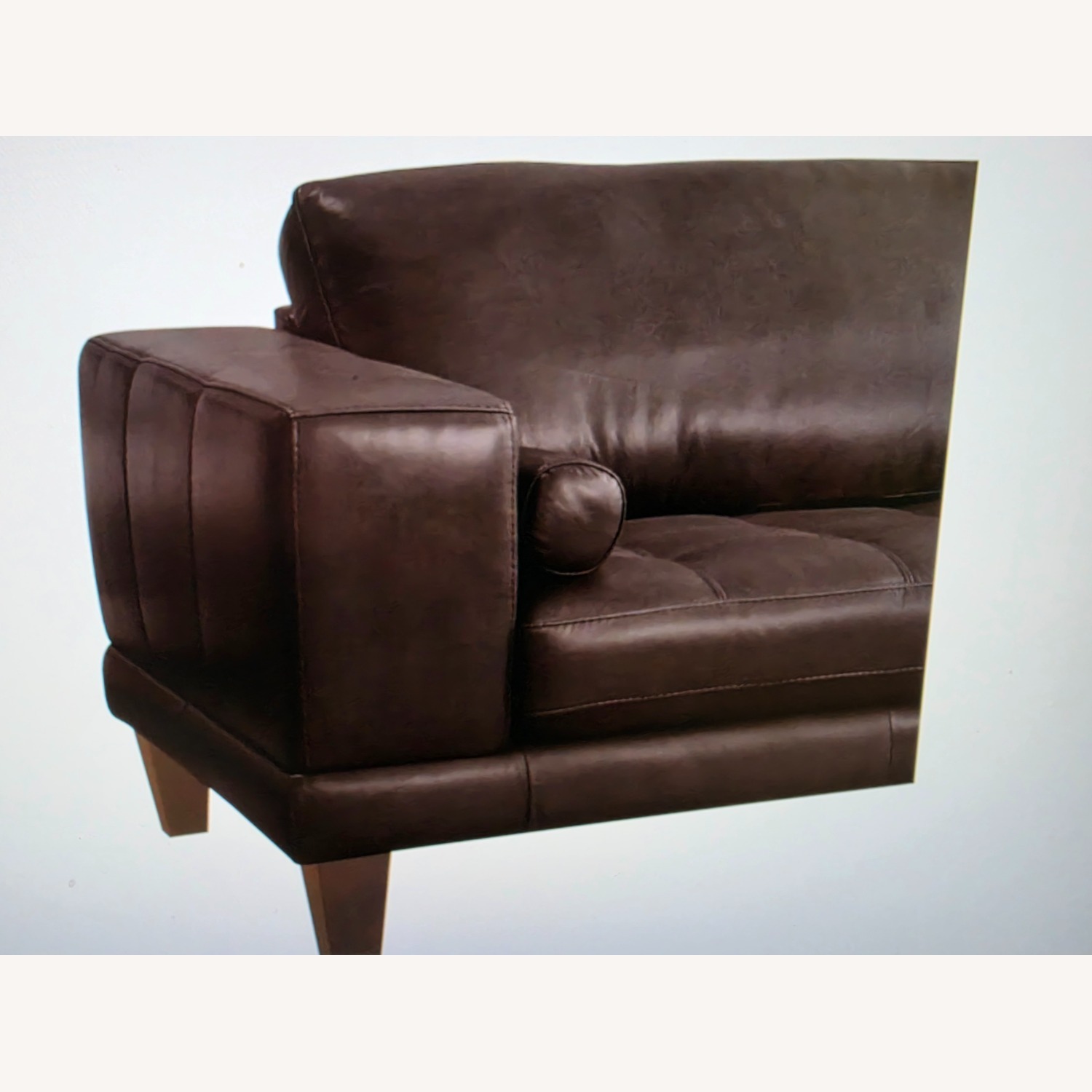 Contemporary Espresso Genuine Italian Leather Sofa - image-3