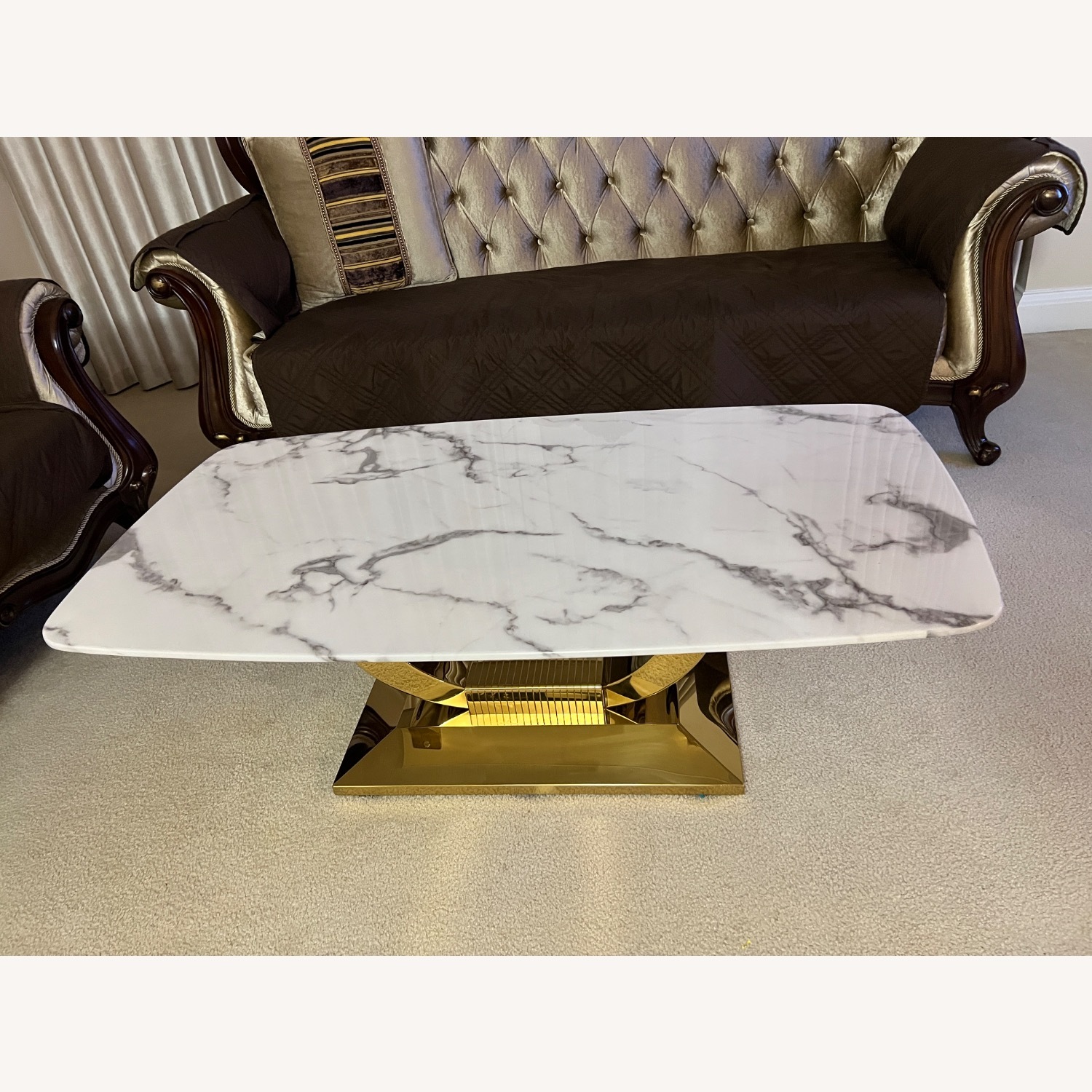 White Marble Coffee Table  - image-5