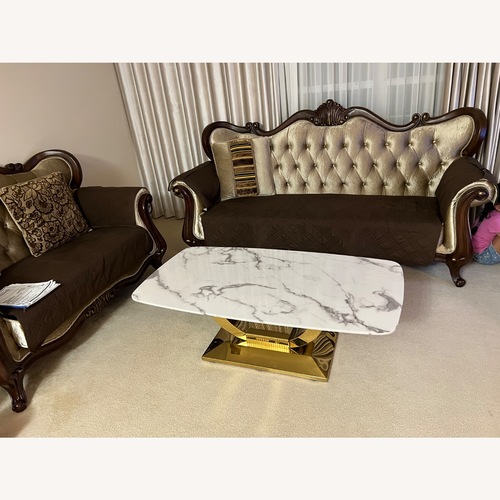 Used White Marble Coffee Table  for sale on AptDeco