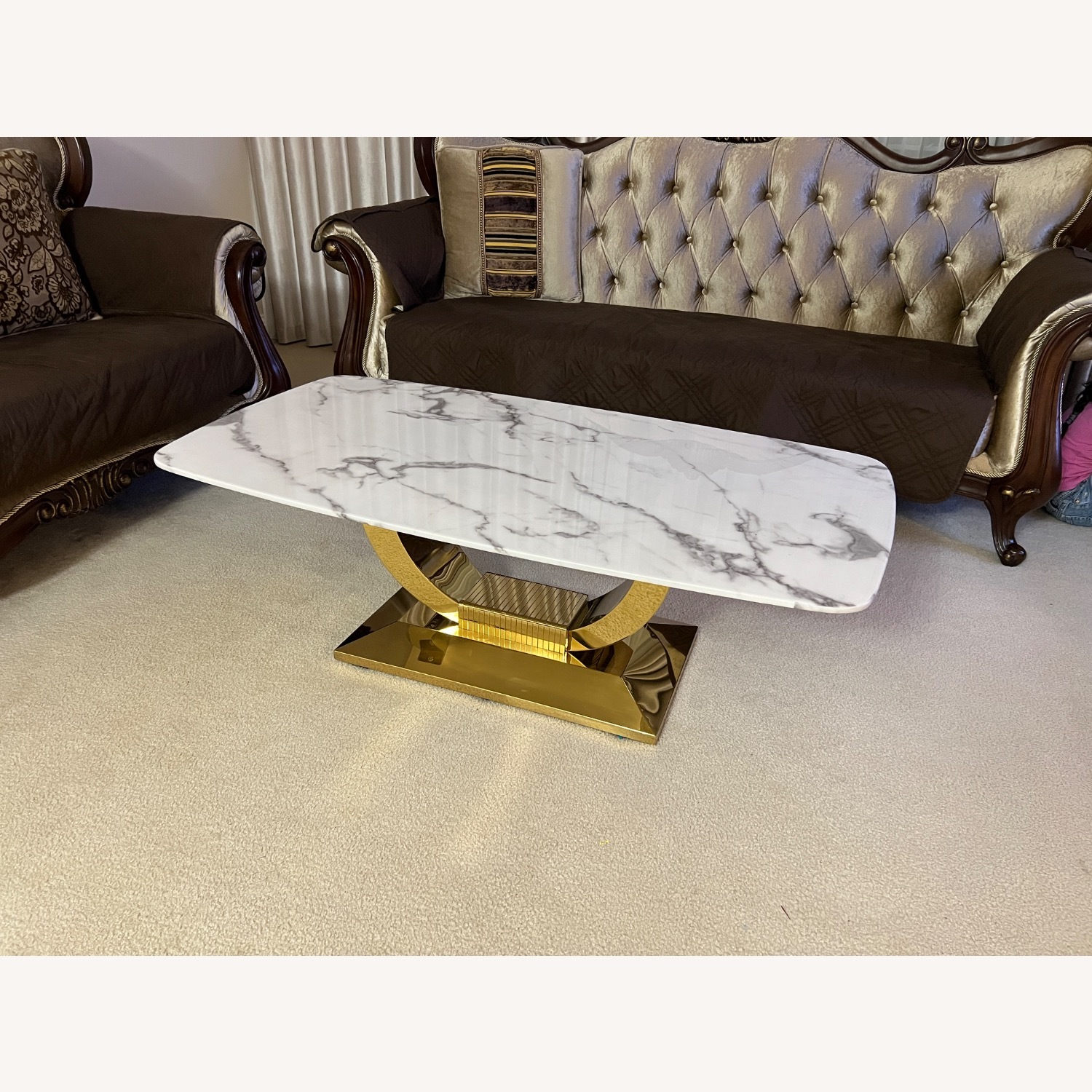 White Marble Coffee Table  - image-2