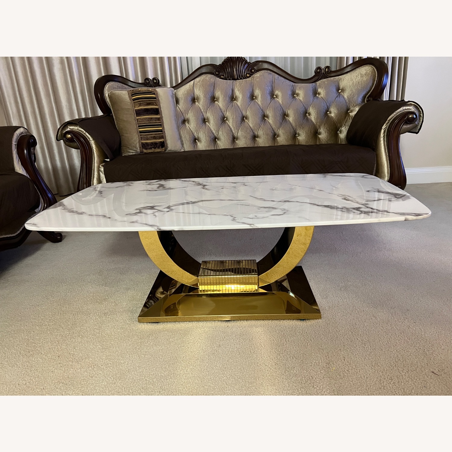 White Marble Coffee Table  - image-6