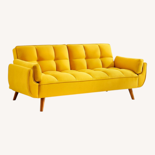 Used Wade Logan Yellow Wood 3+ Seater Sofa for sale on AptDeco