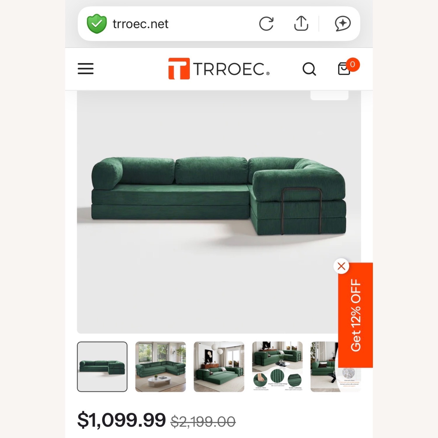 Green Modular Sleeping Sofa - image-3