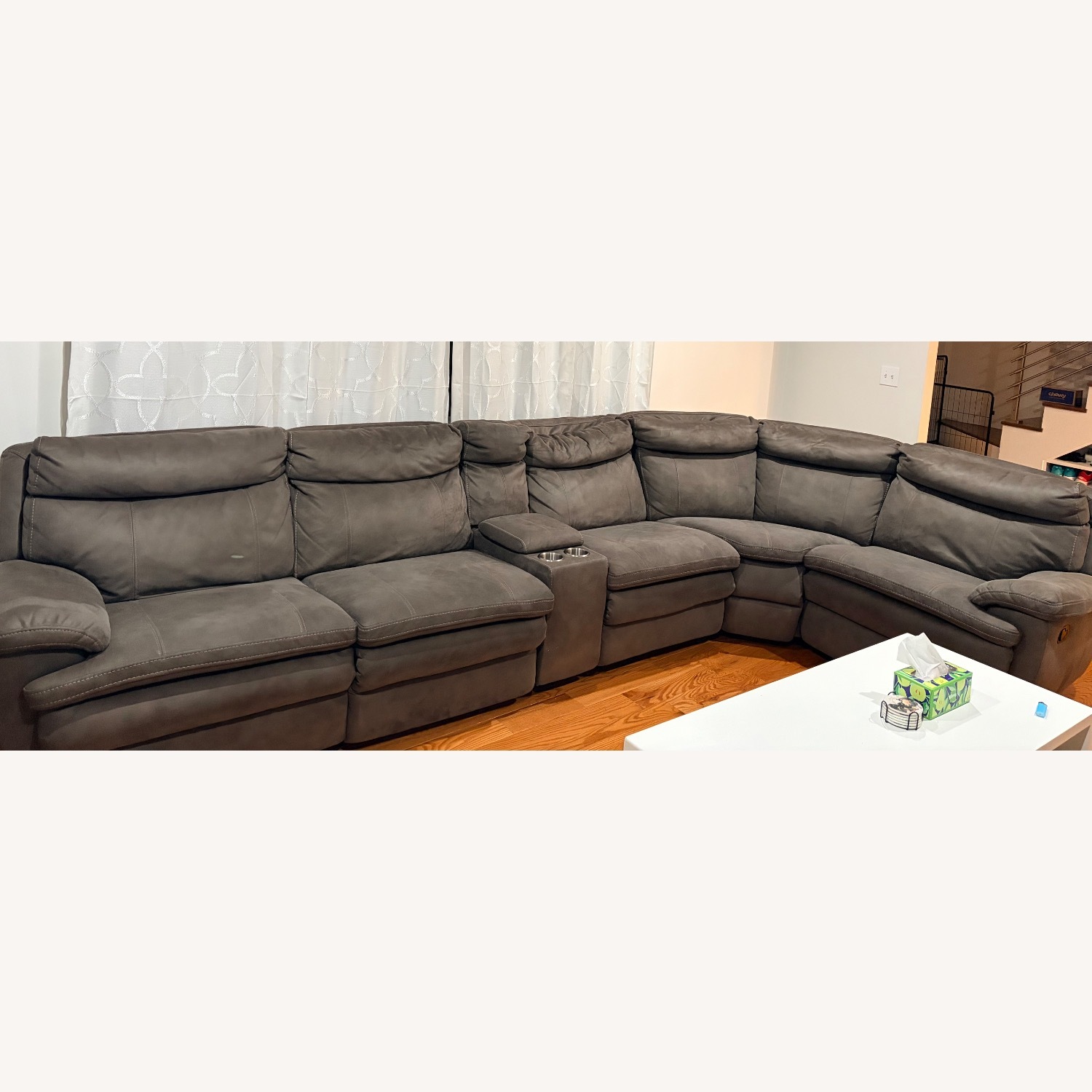 Dark Gray Velvet 3+ Piece Sectional - image-1