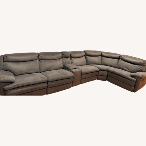 Used Dark Gray Velvet 3+ Piece Sectional for sale on AptDeco