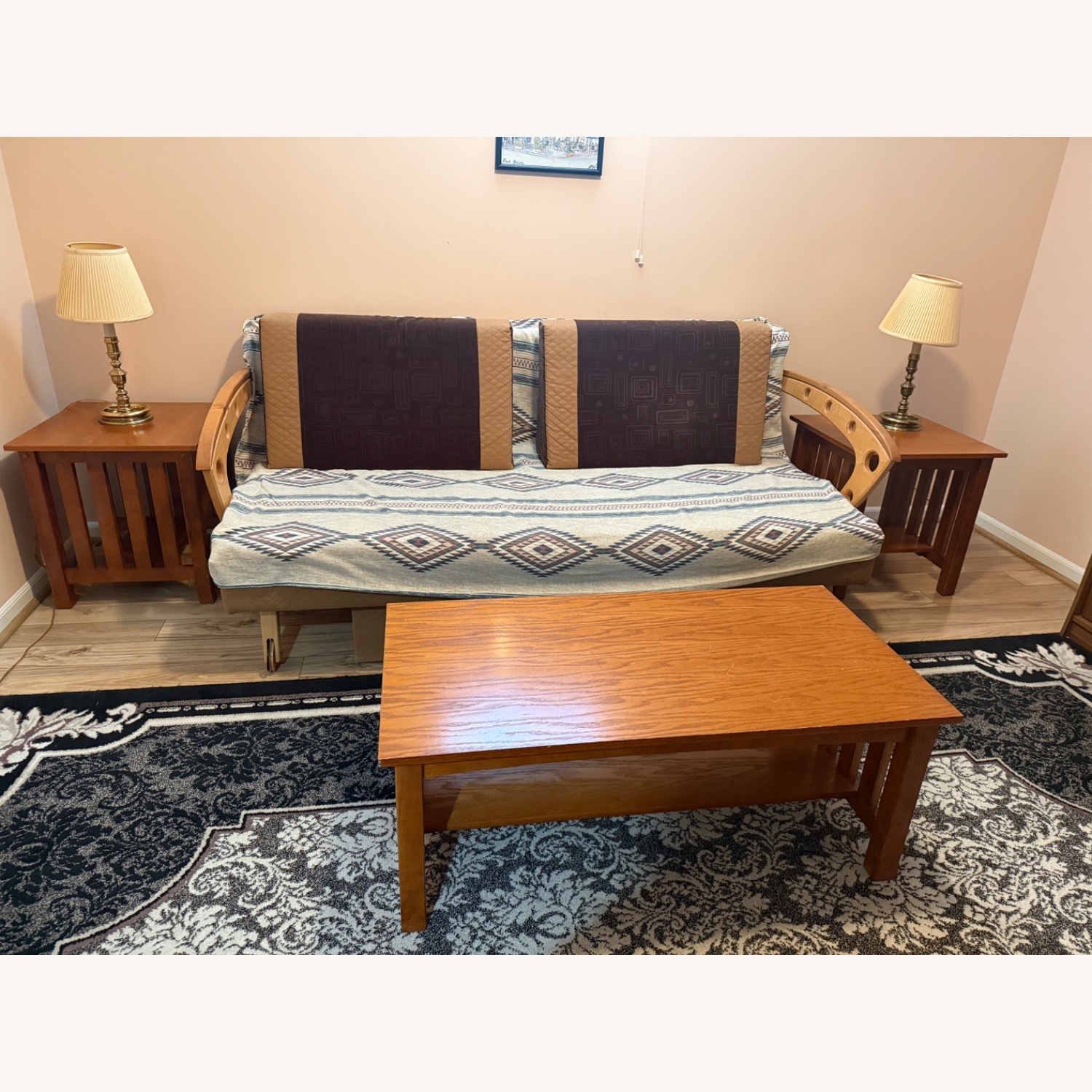 Vintage/Antique Finds Natural Fabric Futon - image-2
