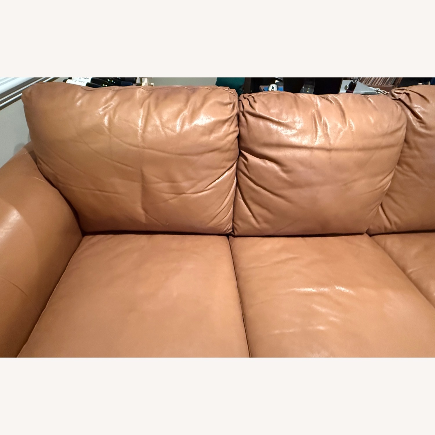 Light Brown Leather 3+ Seater Sofa - image-2