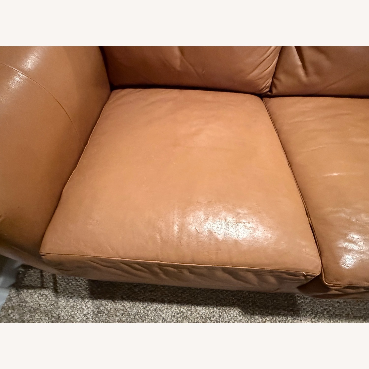 Light Brown Leather 3+ Seater Sofa - image-5